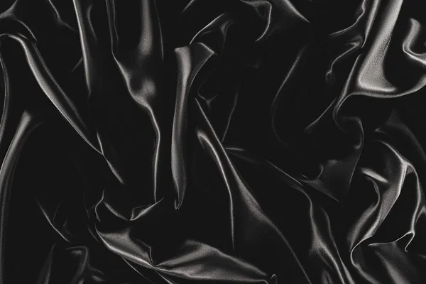 Повна рамка чорної витонченої шовкової тканини як фон — Stock Photo