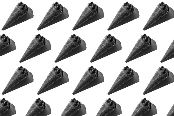 Top view of pattern of chocolate black ice cream on white — Stock Photo