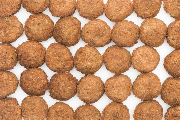 Seamless pattern of delicious fresh cooked falafel balls on white background — Stock Photo