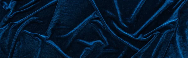 Vista superior de tecido de veludo texturizado amassado, tiro panorâmico — Fotografia de Stock