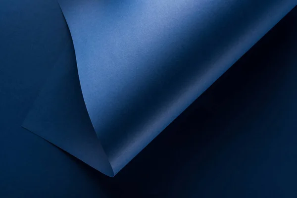 Top view of curved blue paper background — Stock Photo