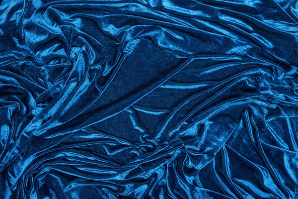 Top view of background of blue velour fabric — Stock Photo