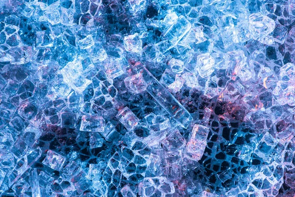 Vista superior de fondo abstracto con textura de vidrio azul - foto de stock