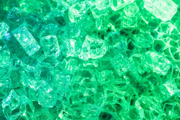 Vue du dessus du fond texturé abstrait de glace verte — Photo de stock