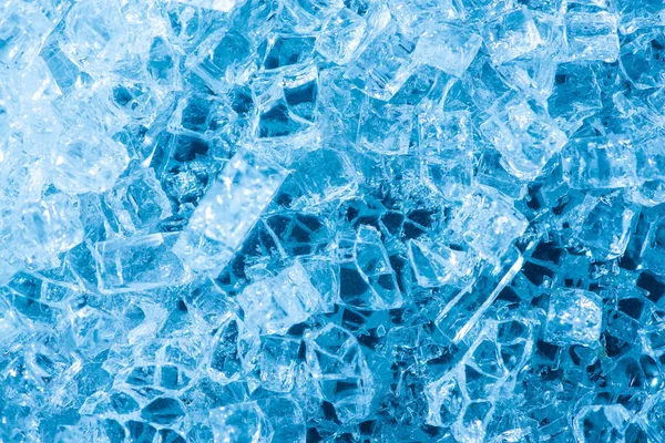 Vista superior de fundo texturizado de gelo azul abstrato — Fotografia de Stock