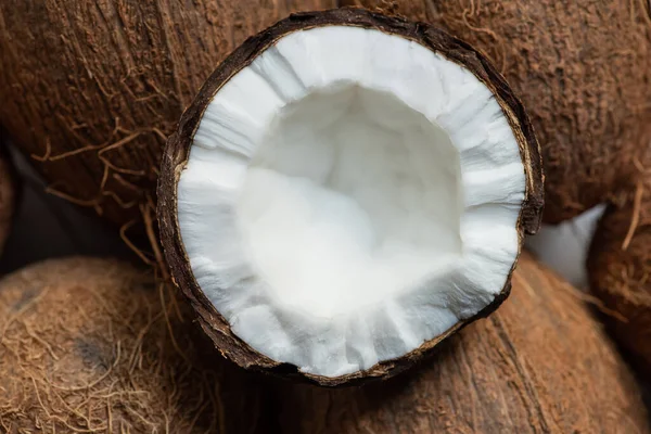 Close up view of tasty coconut half — Stock Photo