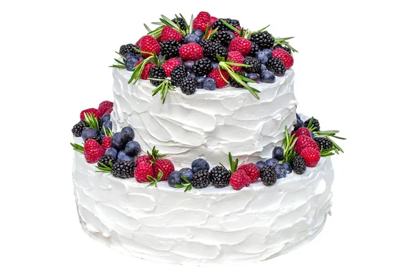 Beyaz arka plan üzerinde beyaz pasta