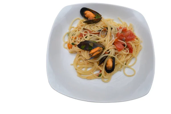 Pasta with sea fruit — Stock Photo, Image