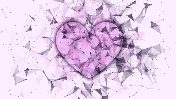 Dreieck Mosaik Vektor Herz — Stockvektor