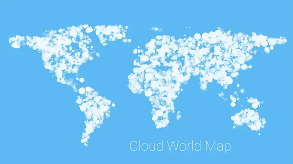 Bulut üzerinden Dünya Haritası — Stok Vektör