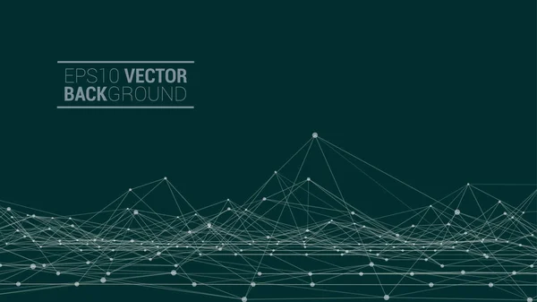 Drótváz sokszögű táj — Stock Vector