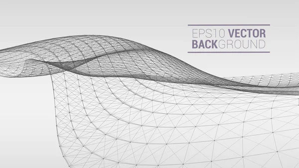 Wireframe paisaje poligonal — Vector de stock