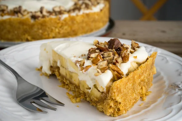 Banoffy pie on a dish. — Stock Photo, Image