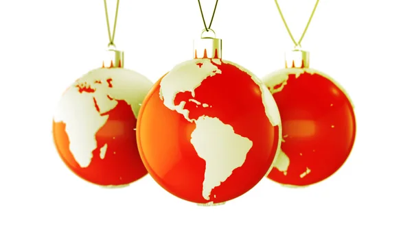 3d render World map globe ornament ball — Stock Photo, Image