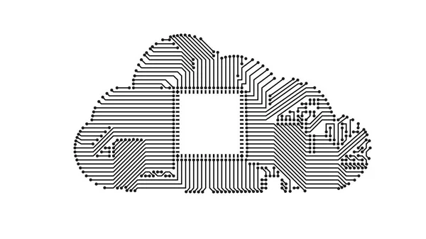 Circuito de computación en nube — Archivo Imágenes Vectoriales