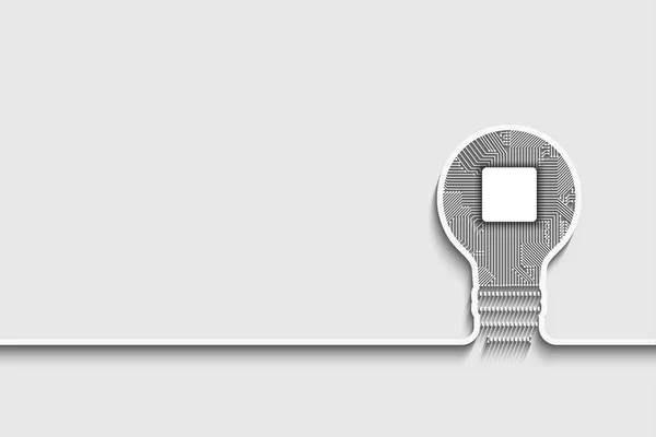 Lampje idee icoon met printplaat binnen — Stockvector