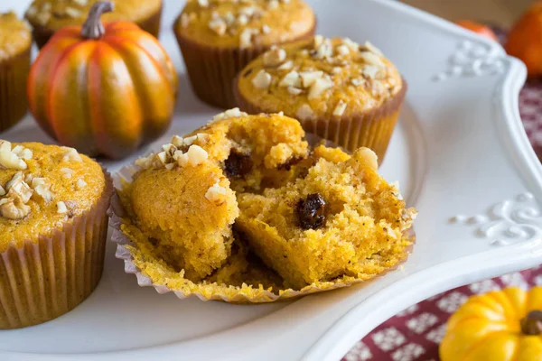 Homemade Autumn Pumpkin Muffins — Stock Photo, Image