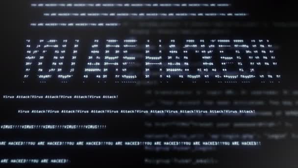 Хакерская атака в терминале — стоковое видео