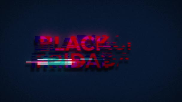 Retro Glitch Black Friday Venda — Vídeo de Stock