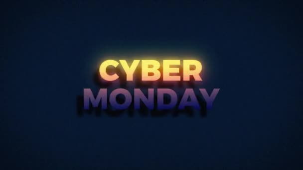 Retro Glitch Cyber Monday Venta — Vídeo de stock