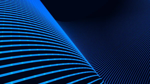 Moderne blaue abstrakte kreisförmige Linien winken — Stockvektor
