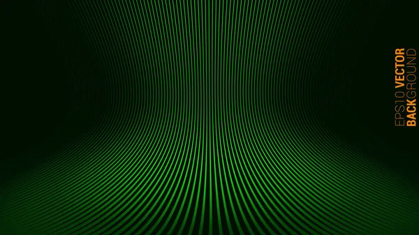 Modern Green Abstract Circular Wave — Stock Vector