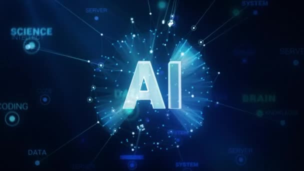 Animación creativa del concepto de inteligencia artificial — Vídeo de stock