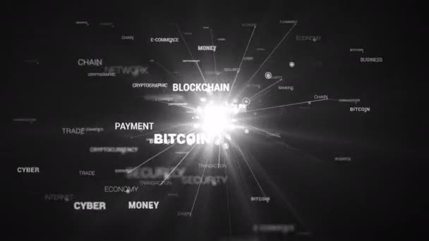 E-Commerce Blockchain Words Loop Connection — Stockvideo