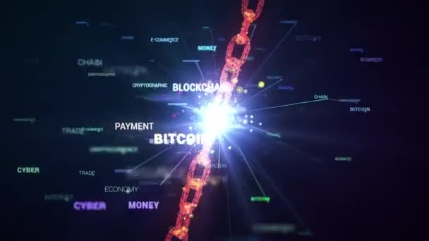Połącz wszystkie wielofunkcyjne blockchain Concept Loop — Wideo stockowe