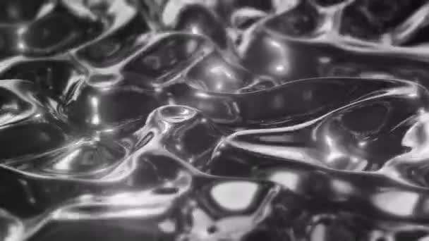 Silver Liquid Metal Wave Loop — Stock Video