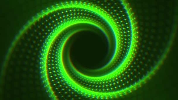 VJ Fractal Green Light Tunel s CA — Stock video