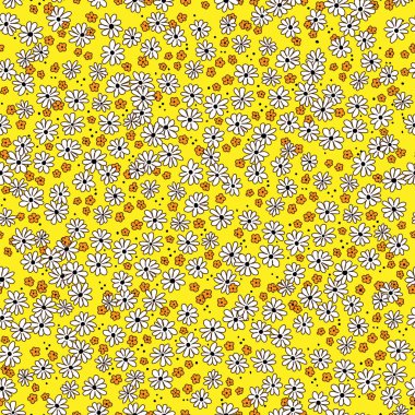 Çiçek arka plan - sarı seamless modeli