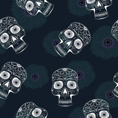 Stilize şeker kafatasları ile Seamless Modeli