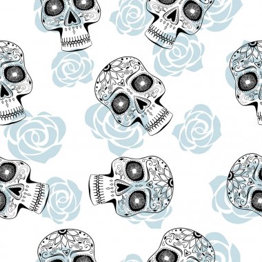 Stilize şeker kafatasları ile Seamless Modeli