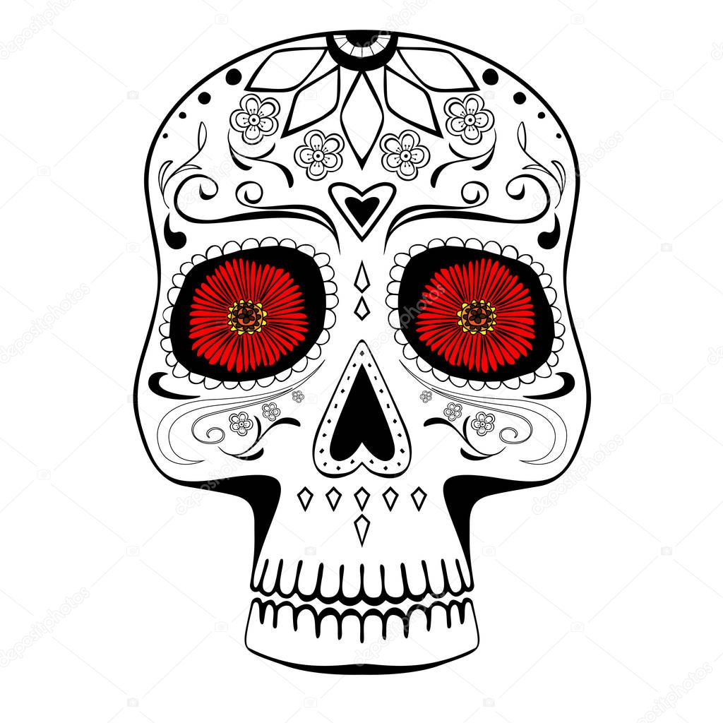 Stylized Mexican Sugar Skull