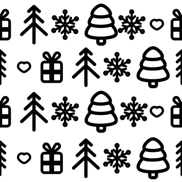 Vektor Vánoční pozadí abstraktní sněhové vločky a vánoční stromky — Stockový vektor