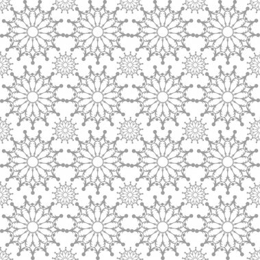 Vektör soyut kesintisiz kar tanesi desen beyaz ve gri renk