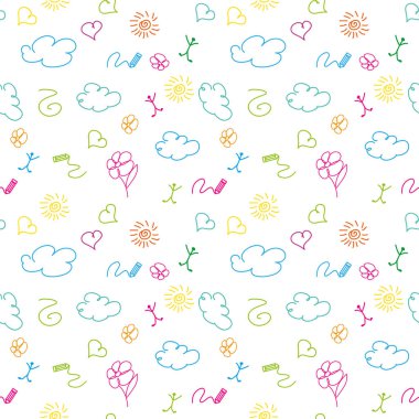 vektör Dikişsiz renkli desen çizimleri