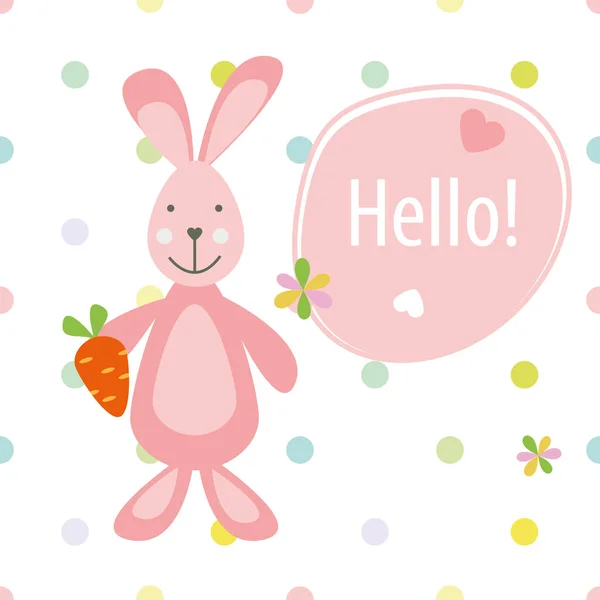 Vector baby card with rabbit — Stock Vector