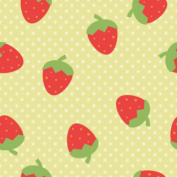 矢量无缝草莓图案 — 图库矢量图片
