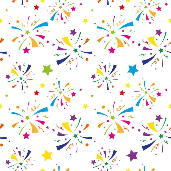 Colorful Vector Seamless Fireworks Pattern — Stock Vector