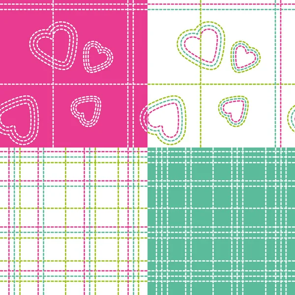 Vector Color Seamless Background Pattern Hearts — Stock Vector