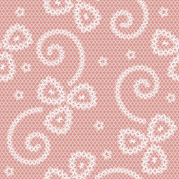 Vector Patrón Encaje Sin Costuras Decoración Floral — Vector de stock