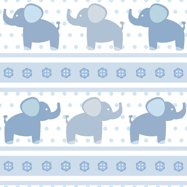 Vecteur Sans Couture Fond Motif Bébé Avec Des Éléphants — Image vectorielle