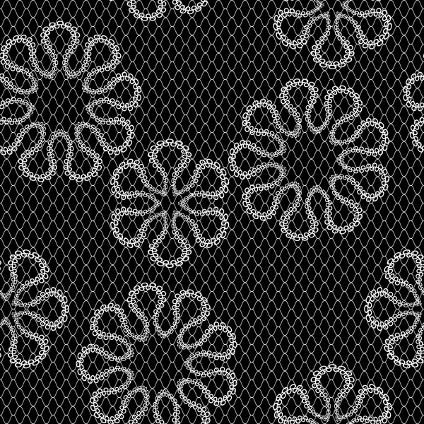 Vector Seamless Vintage Lace Pattern Black White — Stock Vector