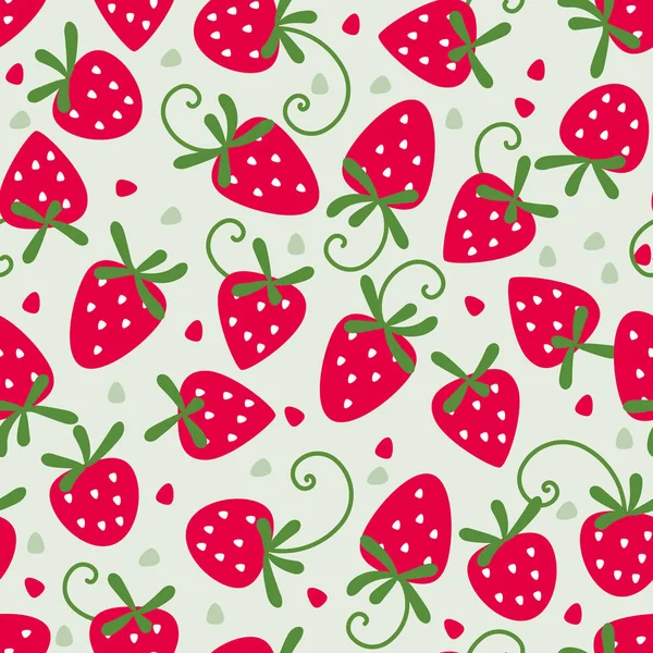 Vector Background Seamless Pattern Berry Strawberry — Stock Vector