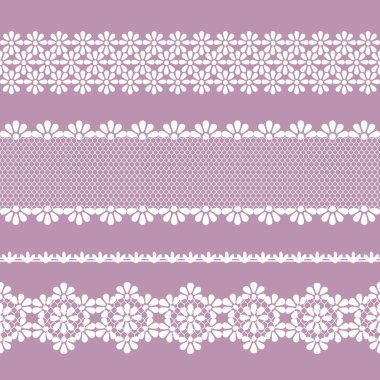 vektör sorunsuz dantel örgü, leylak ve beyaz renk