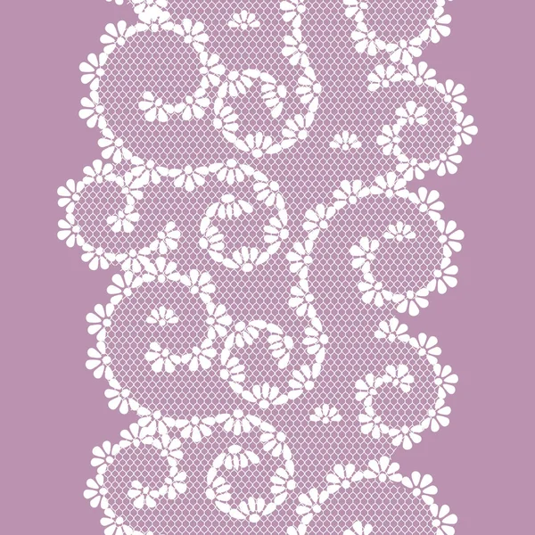 Tresse Dentelle Sans Couture Vectorielle Couleur Lilas Blanche — Image vectorielle