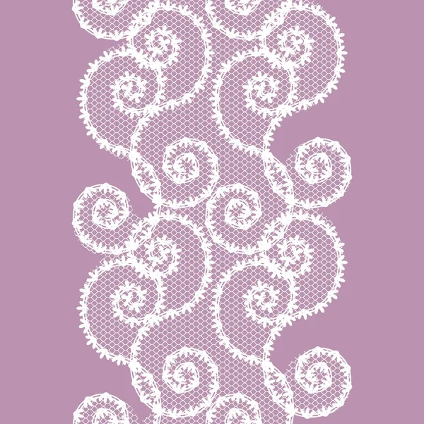 Tresse Dentelle Sans Couture Vectorielle Couleur Lilas Blanche — Image vectorielle