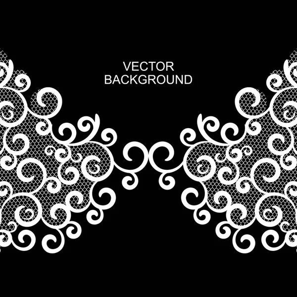 Fondo Vector Con Encaje Blanco Negro — Vector de stock